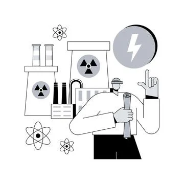 Nuclear energy abstract concept vector illustration. Ilustración de archivo