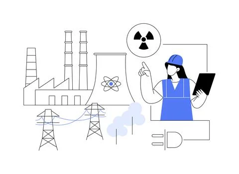 Nuclear energy abstract concept vector illustration. Ilustración de archivo