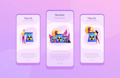 Nuclear energy app interface template. Stock-Illustration