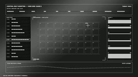 Nuclear Energy Facility Control HUD Seamless Loop Stock Footage 342276133