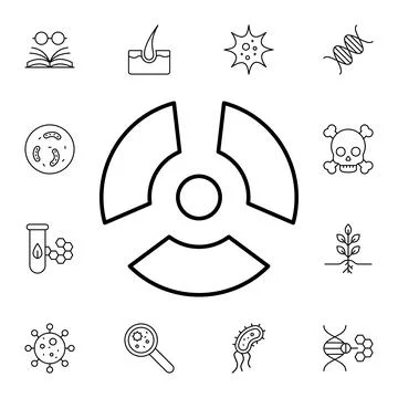 Nuclear energy flat vector icon in biology pack Stock Illustration