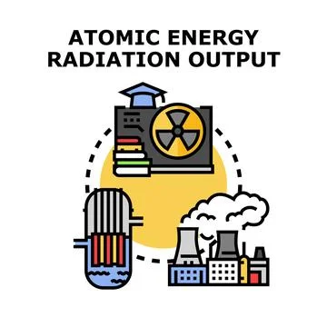 Nuclear energy generating electricity concept illustration Stock Illustration