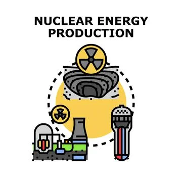 Nuclear energy generating process and power facility concept Stock Illustration