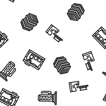 Nuclear energy power reactor vector seamless pattern Illustrazione stock