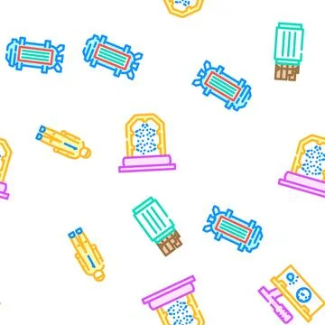 Nuclear energy power reactor vector seamless pattern Illustrazione stock
