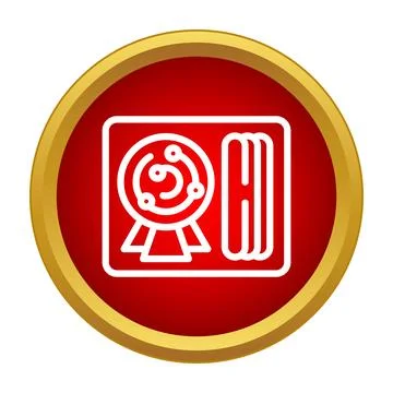 Nuclear energy reactor icon with atom symbol Stock-Illustration