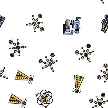 Nuclear engineer energy power vector seamless pattern Illustrazione stock
