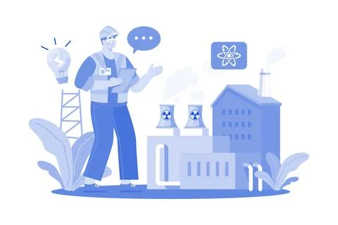 Nuclear Engineer Illustration concept on a white background Stock Illustration