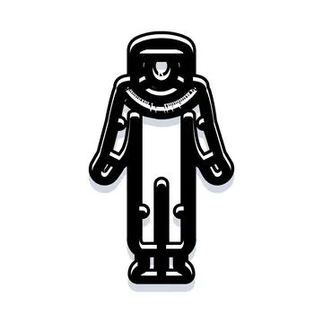 Nuclear engineer wearing protective suit with radiation symbol Illustrazione stock
