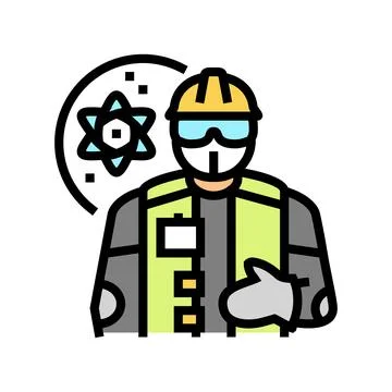 Nuclear engineer worker color icon vector illustration Stock Illustration