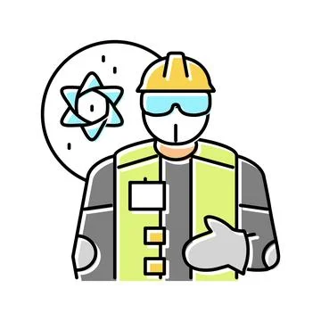 Nuclear engineer worker color icon vector illustration Stock Illustration
