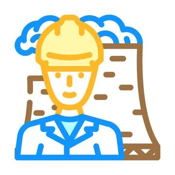 Nuclear engineer worker color icon vector illustration Stock Illustration