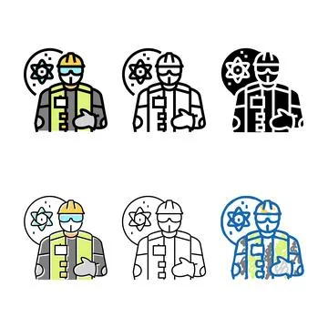 Nuclear engineer worker designs color icon vector Stockillustratie