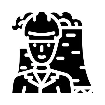 Nuclear engineer worker glyph icon vector illustration Stock Illustration