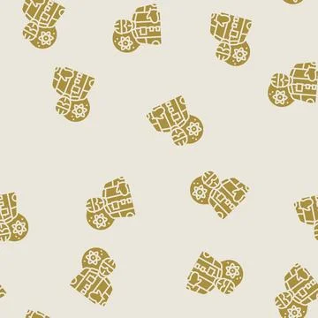 Nuclear engineer worker glyph seamless pattern Stock Illustration