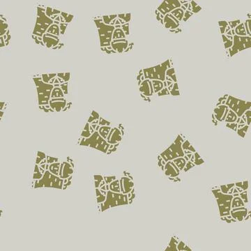 Nuclear engineer worker glyph vector seamless pattern Stock Illustration