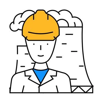 Nuclear engineer worker icon color illustration Stock Illustration