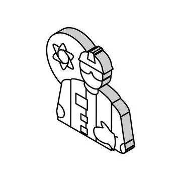 Nuclear engineer worker isometric icon vector illustration Stock Illustration