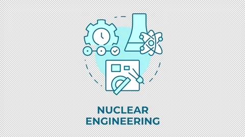 Nuclear engineering blue concept icon animation Stock Footage 341019828