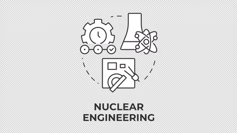 Nuclear engineering line concept icon animation Stock Footage 340282915