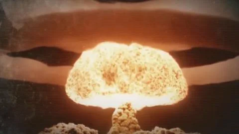 Nuclear explosion and its consequences animation. Nuclear War and its Stock Photos