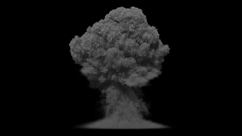 A nuclear explosion on a black background, an imitation of a mushroom explosion  Stock Footage 274793267