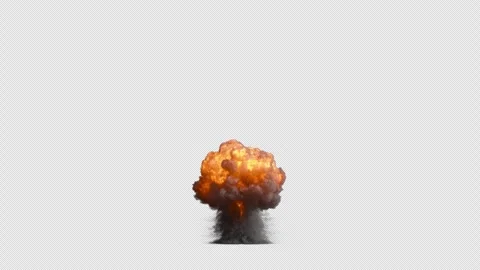 A nuclear explosion on a black background, an imitation of a mushroom explosi Stock Footage 274793377