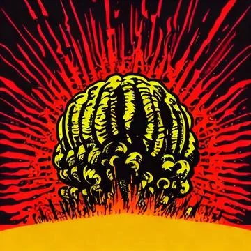 Nuclear explosion bomb in the war 库存插图