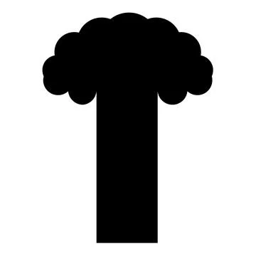 Nuclear explosion burst mushroom explosive destruction icon black color vec.. Stock Illustration