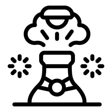 Nuclear explosion causing pollution and contamination Stock Illustration