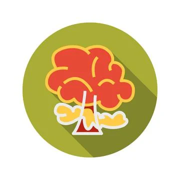 Nuclear Explosion Circle Icon Stock Illustration