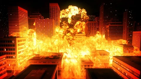 Nuclear explosion in the city 스톡 동영상 100815305