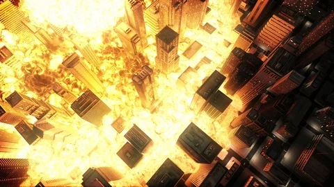 Nuclear explosion in the city 스톡 동영상 100815335