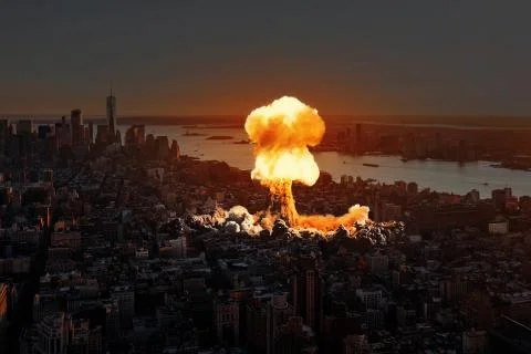 Nuclear explosion in the city. Stock Illustration