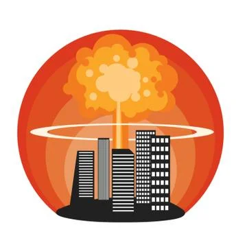 Nuclear explosion in city Stock Illustration