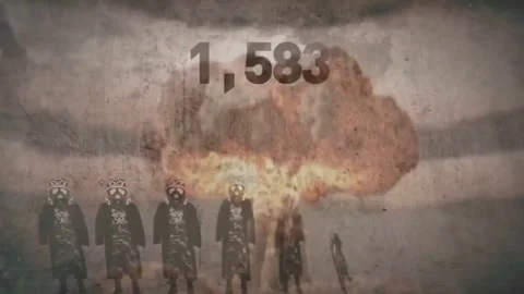 Nuclear Explosion in City with Massive Blast and Destruction Animation Stock-Footage 331774167