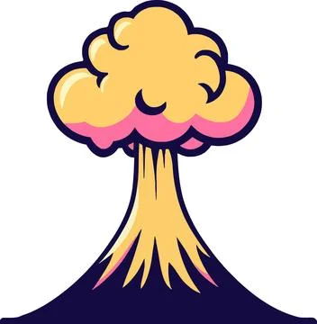 Nuclear Explosion Cloud Power Effect Design Art Stock Illustration