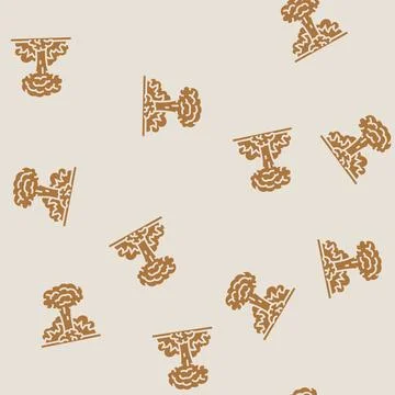 Nuclear explosion cloud radioactive pollution glyph seamless pattern Stock Illustration