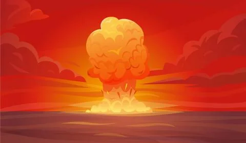 Nuclear Explosion Composition Stock Illustration