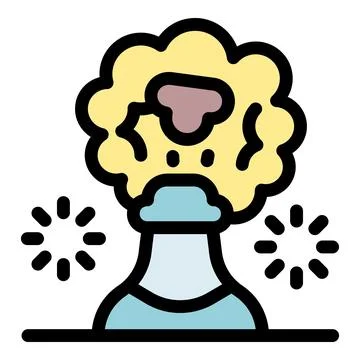 Nuclear explosion creating a mushroom cloud with fallout and loading symbols Stock Illustration