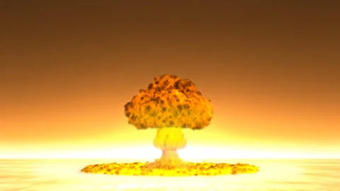 Nuclear explosion in the desert Stock Footage 124377578