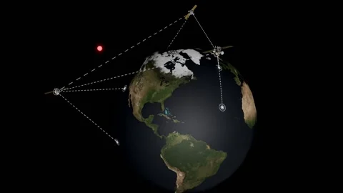 Nuclear Explosion Destroying Satellite in Orbit – 3D Animation Stock Footage 346181579