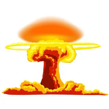Nuclear explosion with dust Stock Illustration