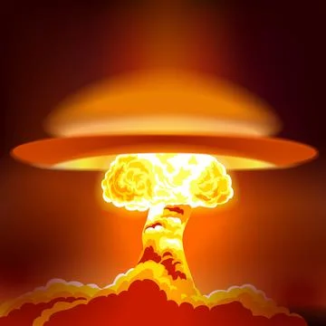 Nuclear explosion with dust Stock Illustration