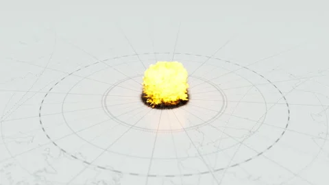 Nuclear explosion on a flat surface Stock Footage 304105409