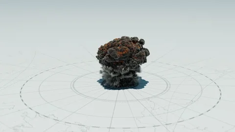 Nuclear explosion on a flat surface Stock-Footage 304105473