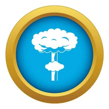 Nuclear explosion icon blue vector isolated Stock Illustration