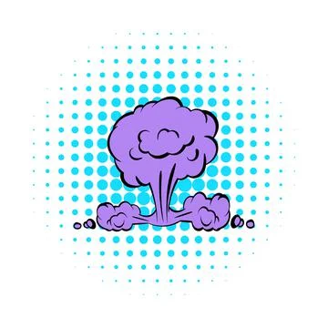 Nuclear explosion icon, comics style Stock Illustration