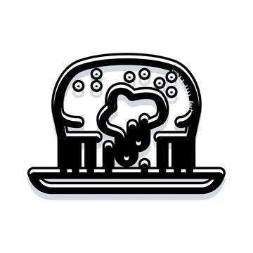 Nuclear explosion icon creating mushroom cloud and destruction Stock Illustration