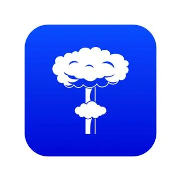 Nuclear explosion icon digital blue Stock Illustration